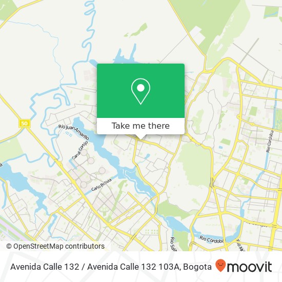 Mapa de Avenida Calle 132 / Avenida Calle 132 103A