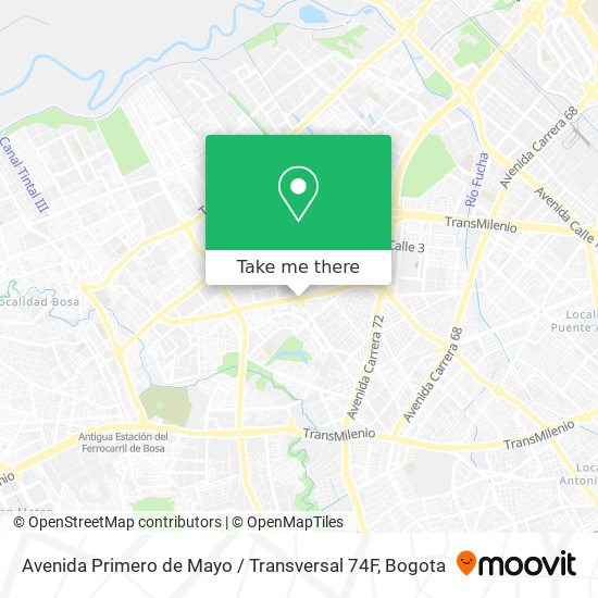 Avenida Primero de Mayo / Transversal 74F map