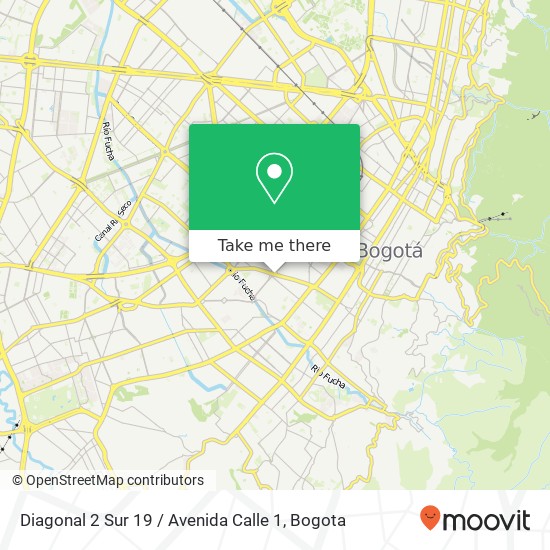 Mapa de Diagonal 2 Sur 19 / Avenida Calle 1