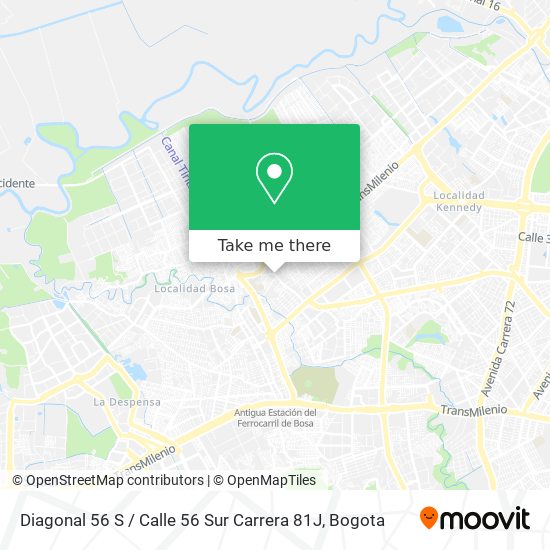 Diagonal 56 S / Calle 56 Sur Carrera 81J map