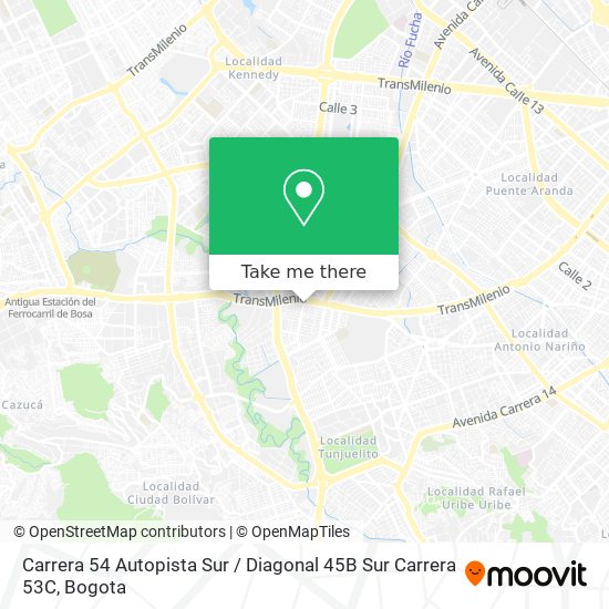 Mapa de Carrera 54 Autopista Sur / Diagonal 45B Sur Carrera 53C