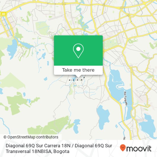 Mapa de Diagonal 69Q Sur Carrera 18N / Diagonal 69Q Sur Transversal 18NBISA