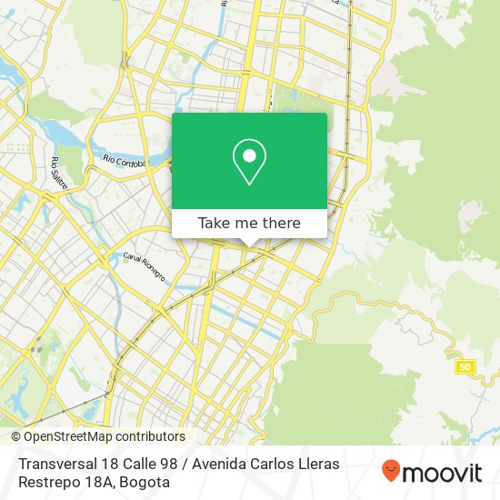Transversal 18 Calle 98 / Avenida Carlos Lleras Restrepo 18A map