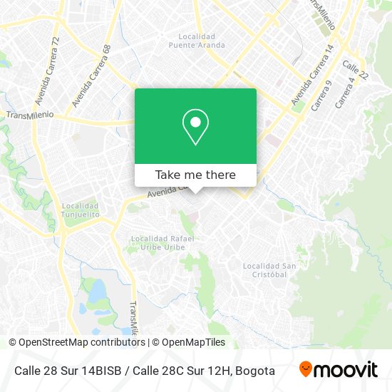 Mapa de Calle 28 Sur 14BISB / Calle 28C Sur 12H