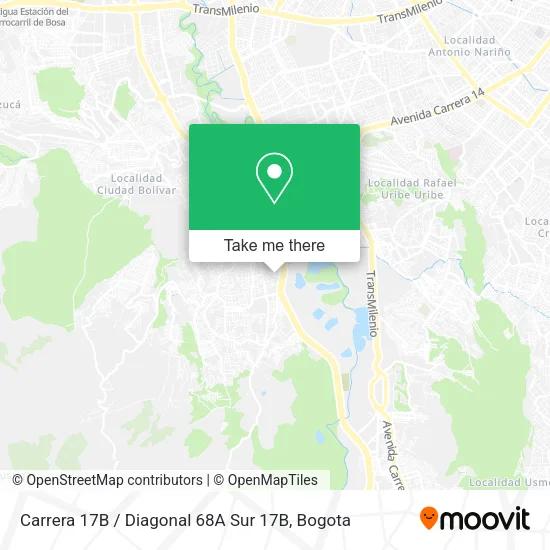 Mapa de Carrera 17B / Diagonal 68A Sur 17B