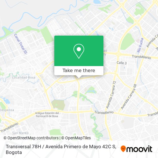 Mapa de Transversal 78H / Avenida Primero de Mayo 42C S