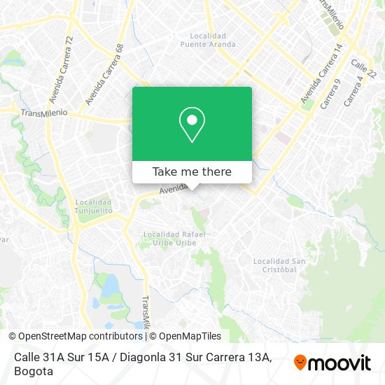 Mapa de Calle 31A Sur 15A / Diagonla 31 Sur Carrera 13A