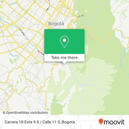 Mapa de Carrera 18 Este 9 S / Calle 11 S