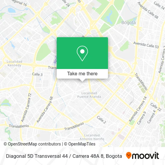 Mapa de Diagonal 5D Transversal 44 / Carrera 48A 8