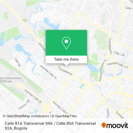 Mapa de Calle 81A Transversal 94A / Calle 80A Transversal 82A