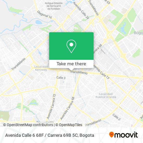Mapa de Avenida Calle 6 68F / Carrera 69B 5C