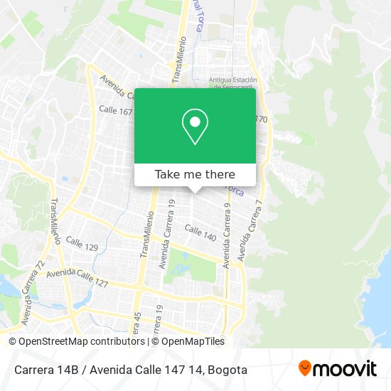 Mapa de Carrera 14B / Avenida Calle 147 14