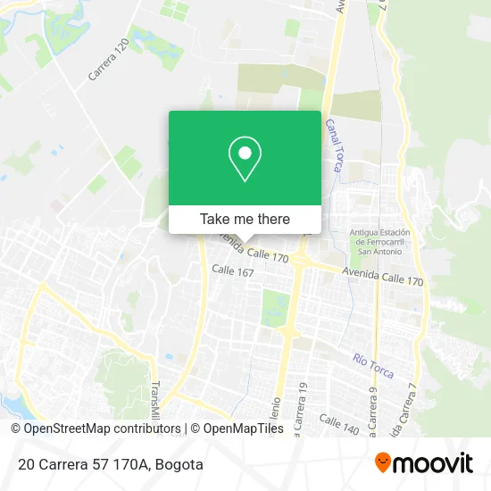 20 Carrera 57 170A map