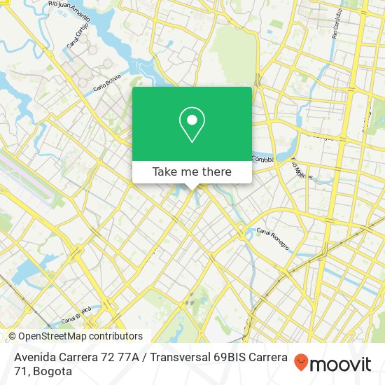 Avenida Carrera 72 77A / Transversal 69BIS Carrera 71 map