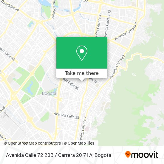 Mapa de Avenida Calle 72 20B / Carrera 20 71A