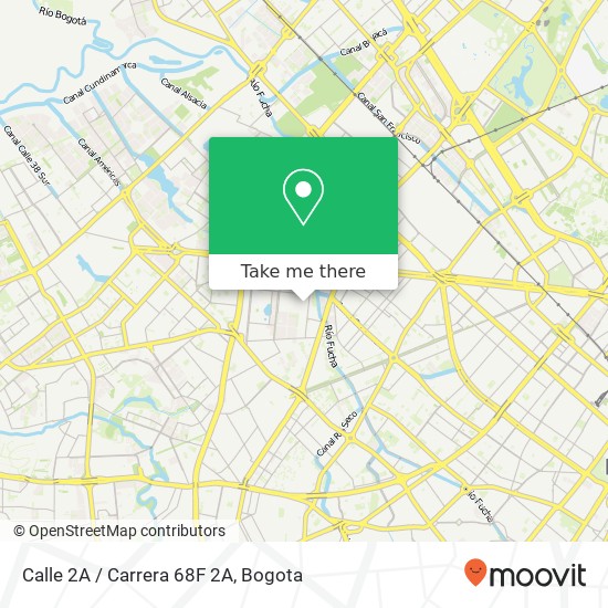 Mapa de Calle 2A / Carrera 68F 2A