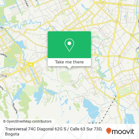 Transversal 74C Diagonal 62G S / Calle 63 Sur 73D map