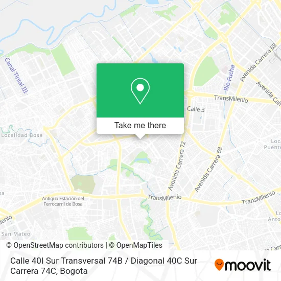 Calle 40I Sur Transversal 74B / Diagonal 40C Sur Carrera 74C map