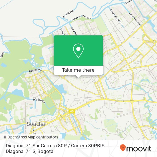 Diagonal 71 Sur Carrera 80P / Carrera 80PBIS Diagonal 71 S map