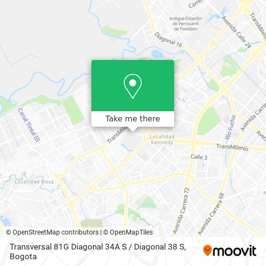 Mapa de Transversal 81G Diagonal 34A S / Diagonal 38 S