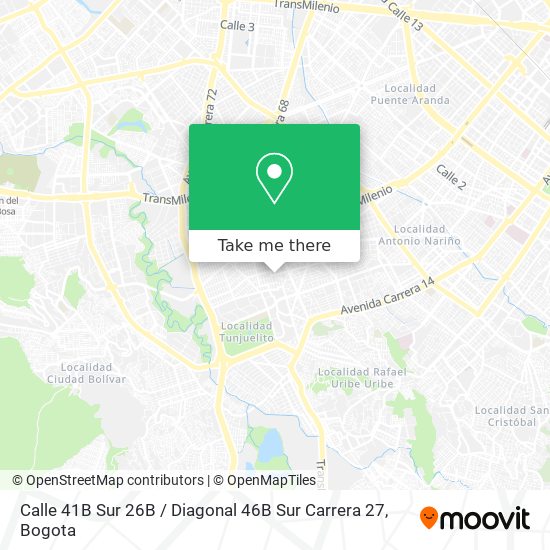 Calle 41B Sur 26B / Diagonal 46B Sur Carrera 27 map