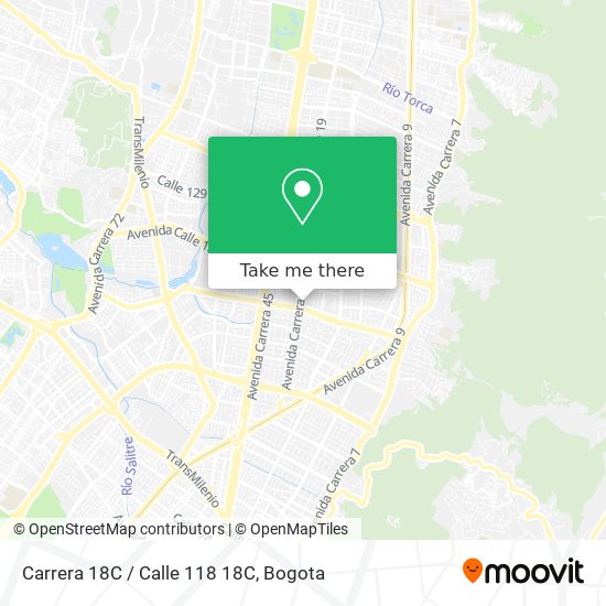 Mapa de Carrera 18C / Calle 118 18C