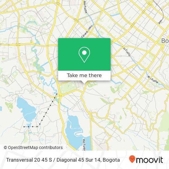 Mapa de Transversal 20 45 S / Diagonal 45 Sur 14