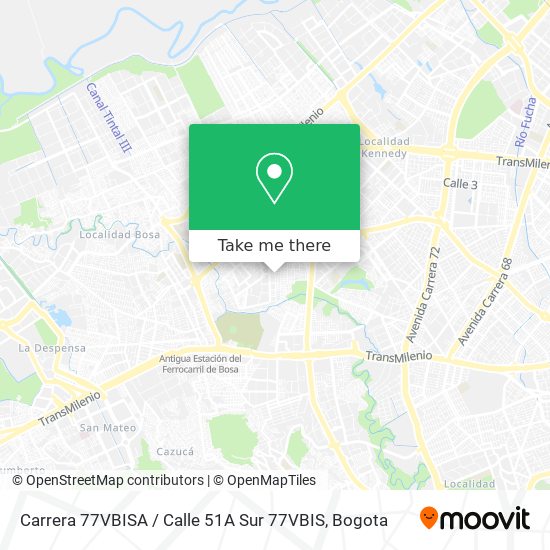 Mapa de Carrera 77VBISA / Calle 51A Sur 77VBIS