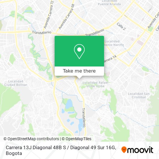 Mapa de Carrera 13J Diagonal 48B S / Diagonal 49 Sur 16G