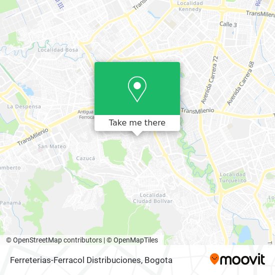 Ferreterias-Ferracol Distribuciones map