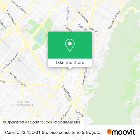 Mapa de Carrera 23 45C-31 6to piso consultorio 6