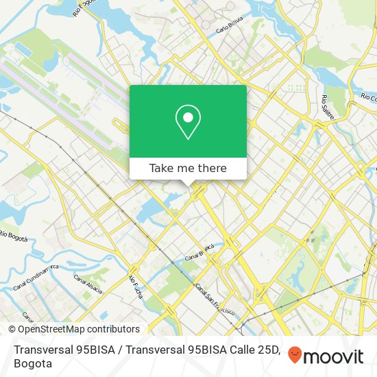 Mapa de Transversal 95BISA / Transversal 95BISA Calle 25D