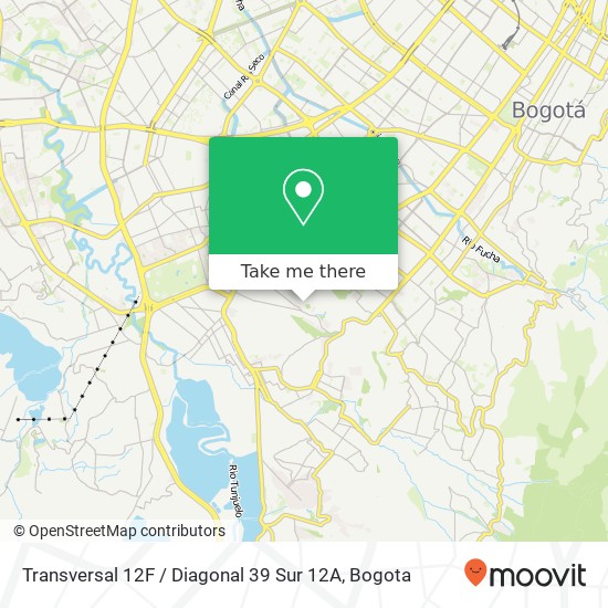 Mapa de Transversal 12F / Diagonal 39 Sur 12A