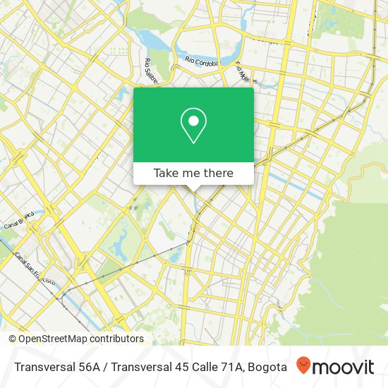 Transversal 56A / Transversal 45 Calle 71A map