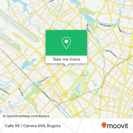 Mapa de Calle 58 / Carrera 69A