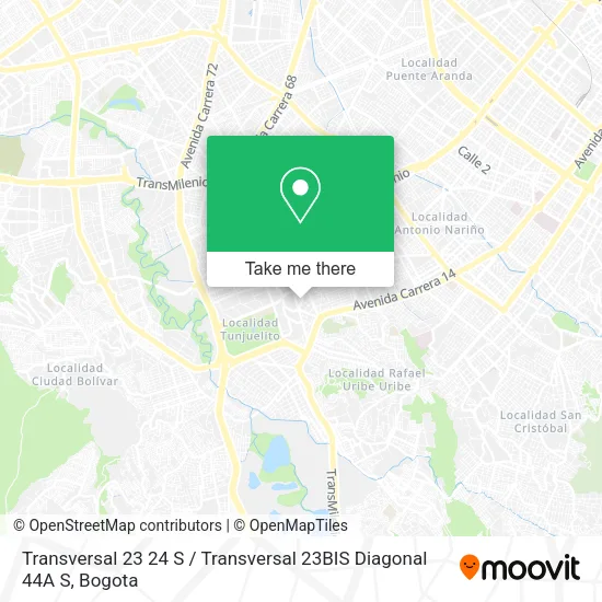 Mapa de Transversal 23 24 S / Transversal 23BIS Diagonal 44A S
