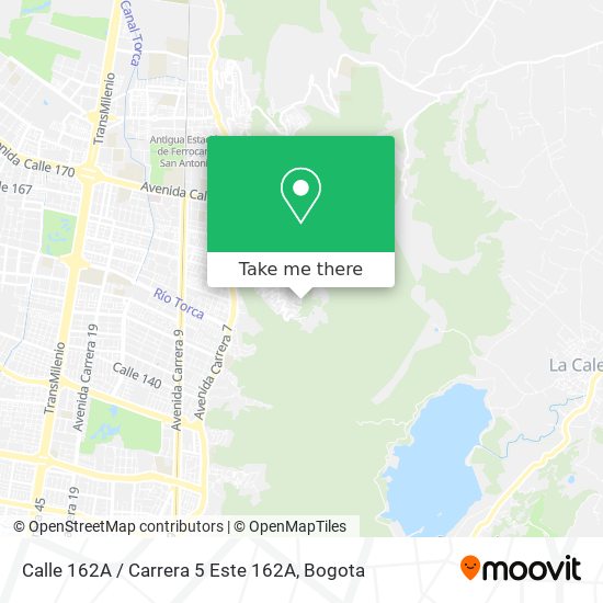 Calle 162A / Carrera 5 Este 162A map