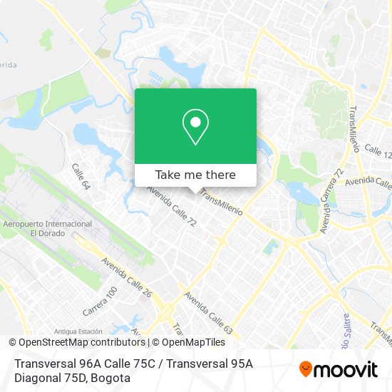 Mapa de Transversal 96A Calle 75C / Transversal 95A Diagonal 75D