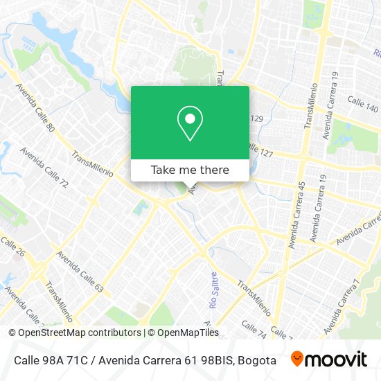 Mapa de Calle 98A 71C / Avenida Carrera 61 98BIS