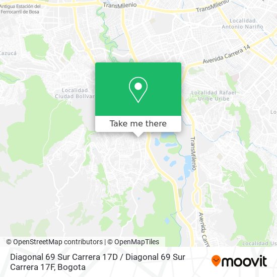 Diagonal 69 Sur Carrera 17D / Diagonal 69 Sur Carrera 17F map