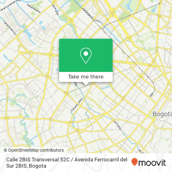 Mapa de Calle 2BIS Transversal 52C / Avenida Ferrocarril del Sur 2BIS