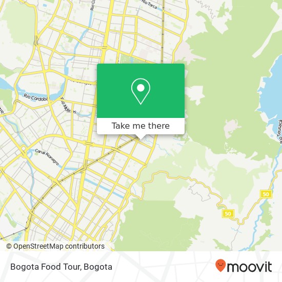 Bogota Food Tour map