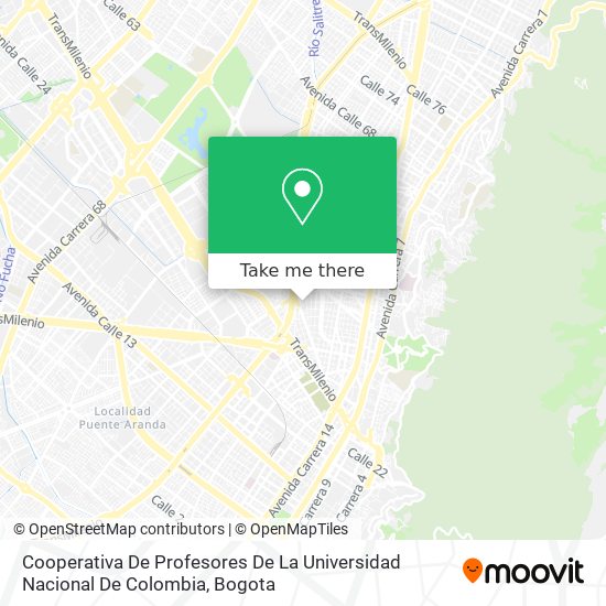 Cooperativa De Profesores De La Universidad Nacional De Colombia map