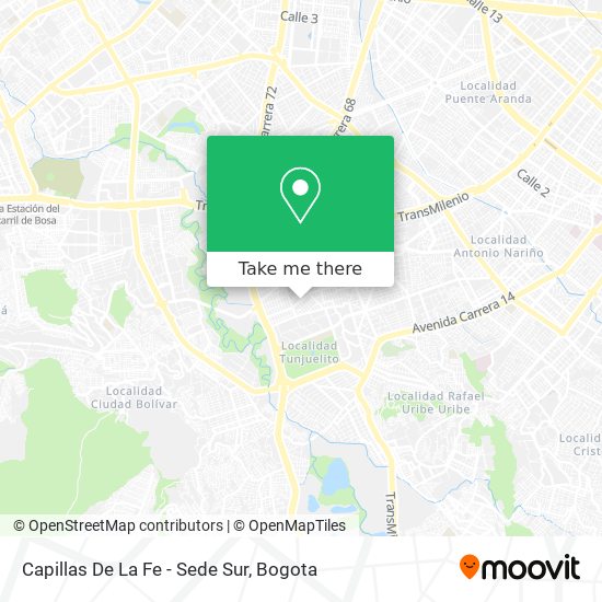 Capillas De La Fe - Sede Sur map