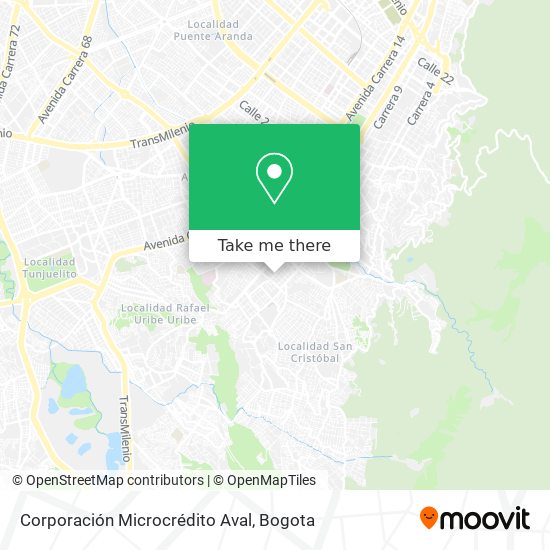 Mapa de Corporación Microcrédito Aval