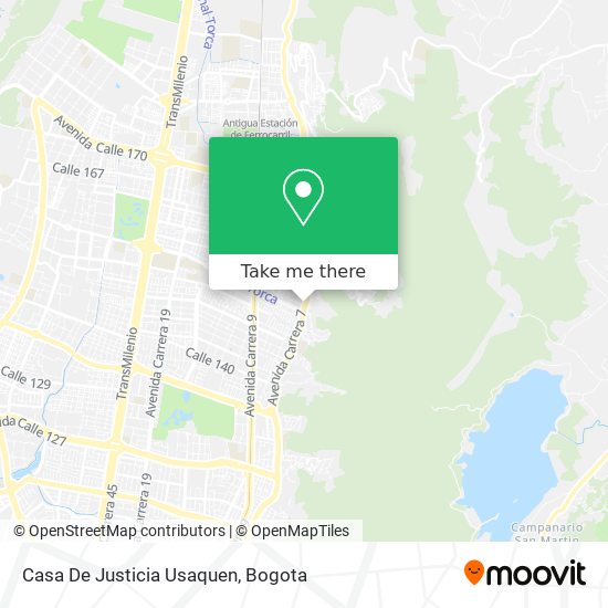 Casa De Justicia Usaquen map