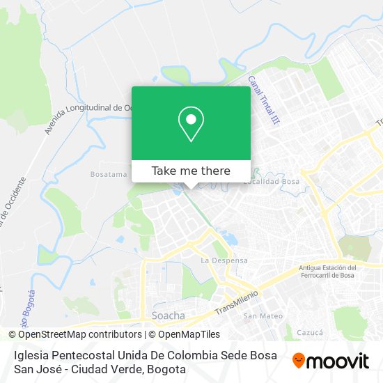 Iglesia Pentecostal Unida De Colombia Sede Bosa San José - Ciudad Verde map