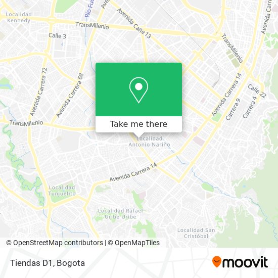 Tiendas D1 map