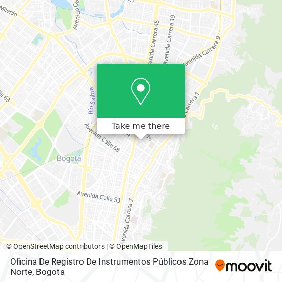 Mapa de Oficina De Registro De Instrumentos Públicos Zona Norte