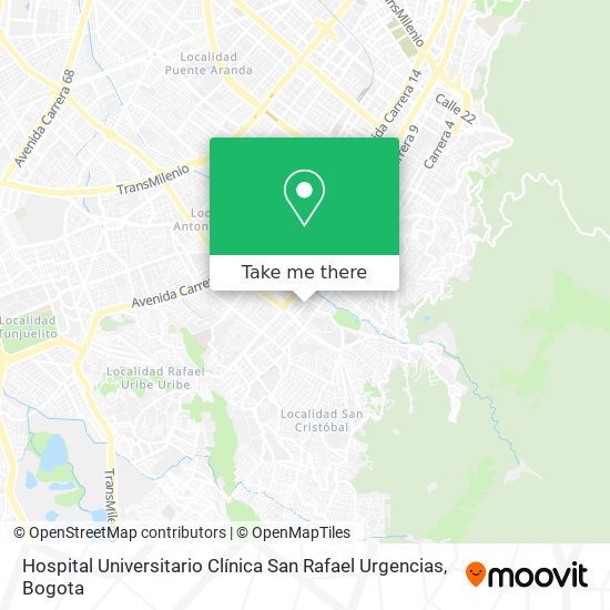 Mapa de Hospital Universitario Clínica San Rafael Urgencias